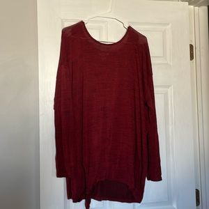 Motherhood Maternity 2x long sleeve burgundy shirt